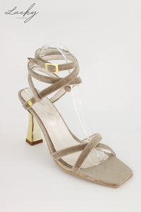 Sandalia velvet taupe