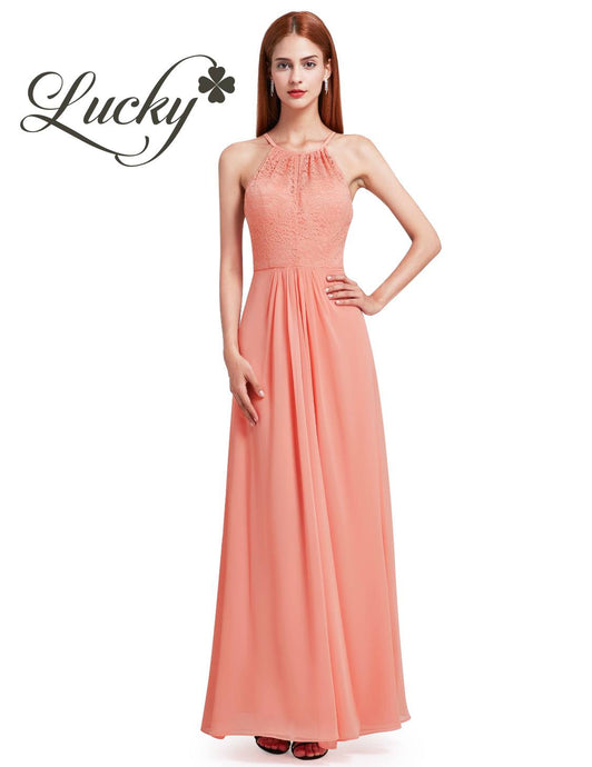 Vestido melon con encaje en top