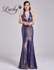 Vestido tornasol azul y dorado al cuerpo – Lucky Clothing Store