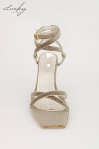 Sandalia velvet taupe