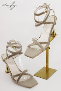 Sandalia velvet taupe