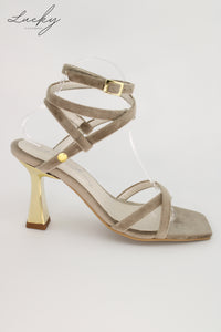 Sandalia velvet taupe