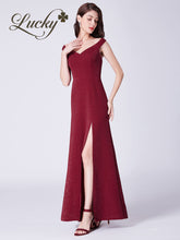 Cargar imagen en el visor de la galería, Vestido vino sencillo con tela de brillos