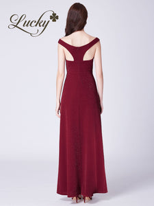 Vestido vino sencillo con tela de brillos