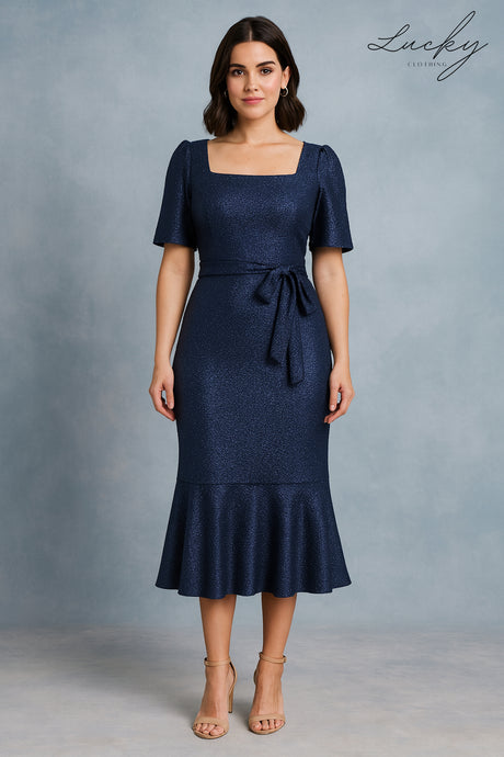 Vestido maxi plus azul navy