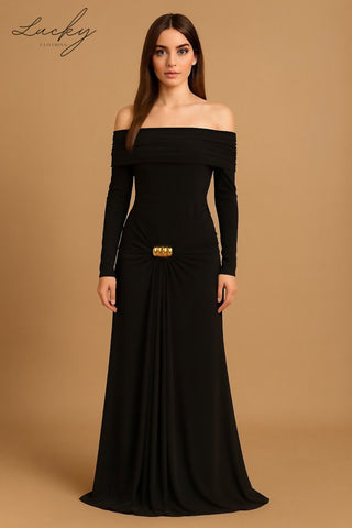 Vestido negro manga larga