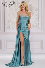 Cargar imagen en el visor de la galería, Vestido light teal strapless