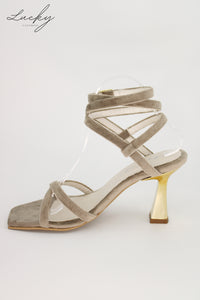 Sandalia velvet taupe