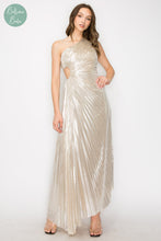 Cargar imagen en el visor de la galería, Vestido champagne plisado