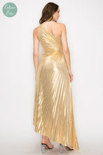 Cargar imagen en el visor de la galería, Vestido dorado plisado