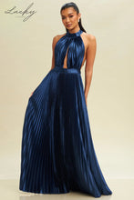 Cargar imagen en el visor de la galería, Vestido navy plisado