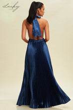 Cargar imagen en el visor de la galería, Vestido navy plisado