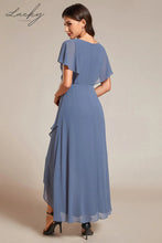 Cargar imagen en el visor de la galería, Vestido dusty blue asimetrico