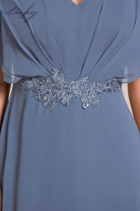 Vestido dusty blue asimetrico