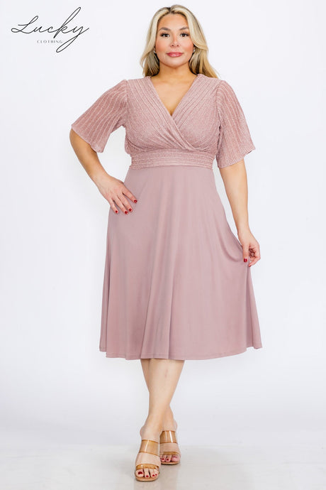 Vestido mauve plus midi