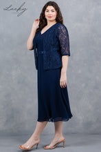 Cargar imagen en el visor de la galería, Vestido navy plus dos piezas