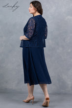 Cargar imagen en el visor de la galería, Vestido navy plus dos piezas