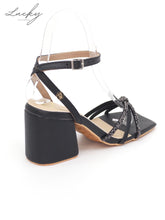 Cargar imagen en el visor de la galería, Sandalia negra con piedras