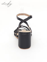 Cargar imagen en el visor de la galería, Sandalia negra con piedras