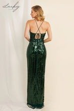 Cargar imagen en el visor de la galería, Vestido verde oscuro de lentejuelas