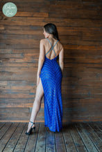 Cargar imagen en el visor de la galería, Vestido azul rey con lentejuelas