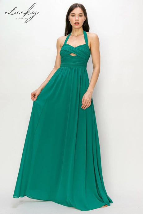 Vestido verde jade