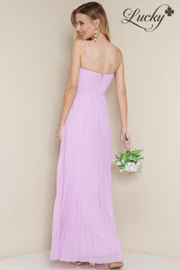 Vestido lavanda plisado