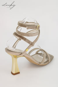 Sandalia velvet taupe
