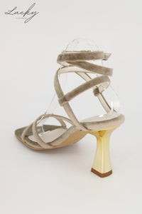 Sandalia velvet taupe