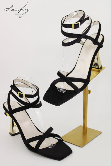Sandalia velvet negra