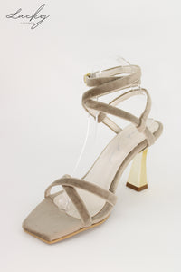 Sandalia velvet taupe
