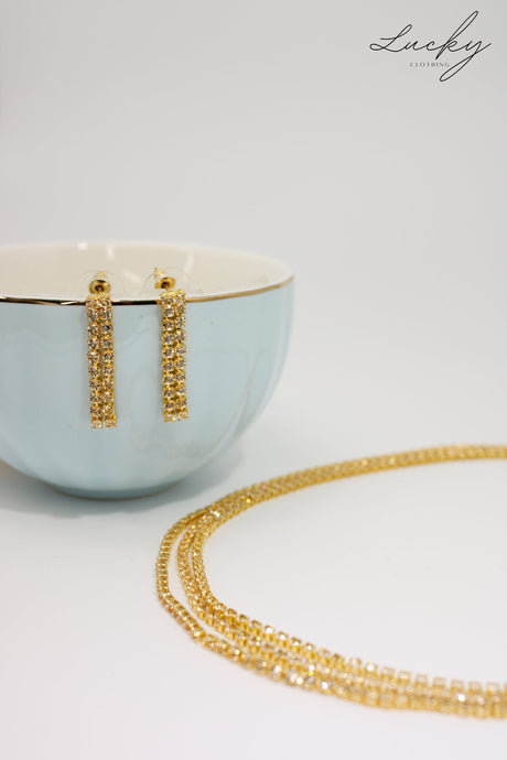 Set de collar y arete dorado