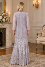 Cargar imagen en el visor de la galería, Vestido plata largo con saco