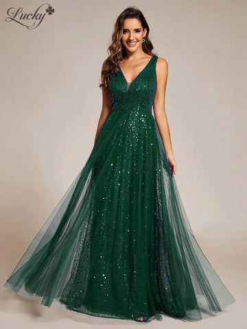 Vestido verde con lentejuelas