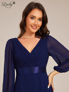 Vestido azul navy con manga larga