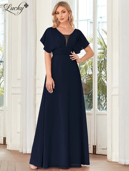 Vestido azul navy manga corta