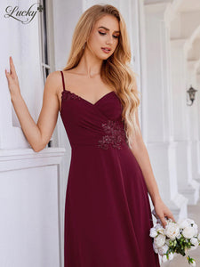 Vestido vino con encajes