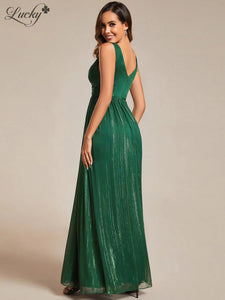 Vestido verde con brillos