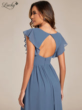 Cargar imagen en el visor de la galería, Vestido smoky blue con mangas