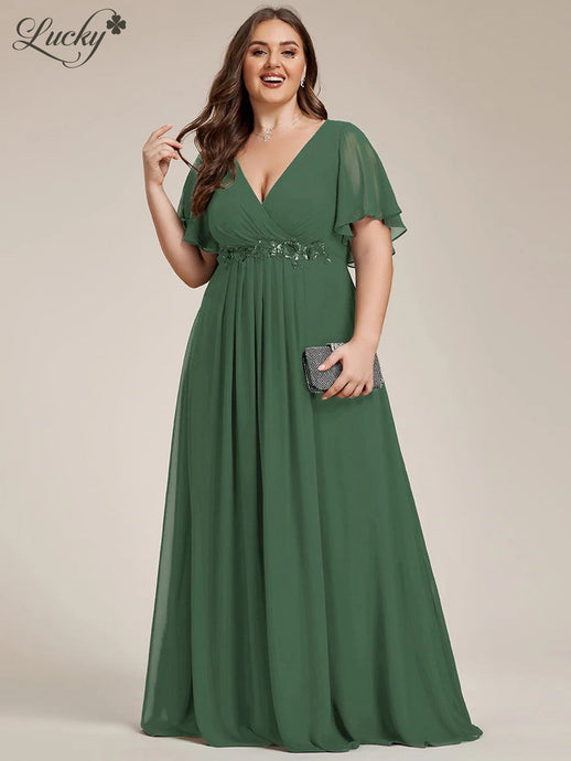 Vestido verde eucalipto con mangas