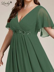 Vestido verde eucalipto con mangas