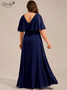 Vestido azul navy plus con mangas