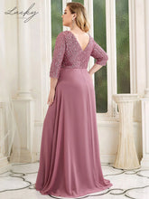 Cargar imagen en el visor de la galería, Vestido mauve con manga y lentejuelas