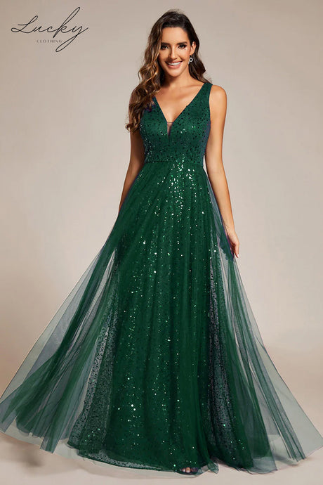 Vestido verde con lentejuelas