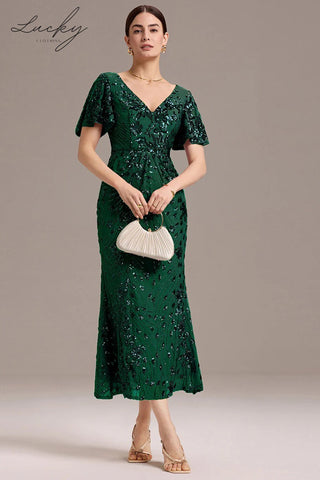 Vestido midi verde oscuro