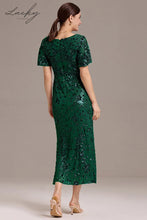 Cargar imagen en el visor de la galería, Vestido midi verde oscuro