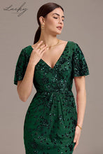 Cargar imagen en el visor de la galería, Vestido midi verde oscuro