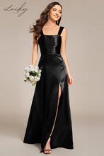 Cargar imagen en el visor de la galería, Vestido negro de satin
