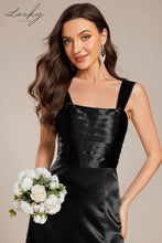 Cargar imagen en el visor de la galería, Vestido negro de satin