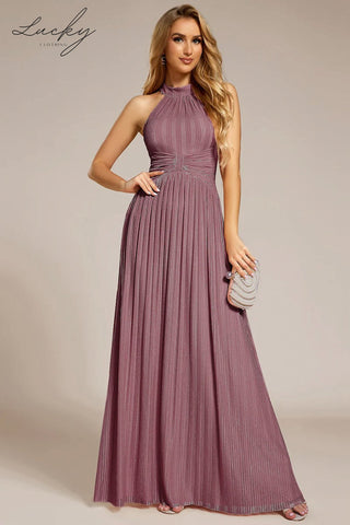 Vestido mauve plisado